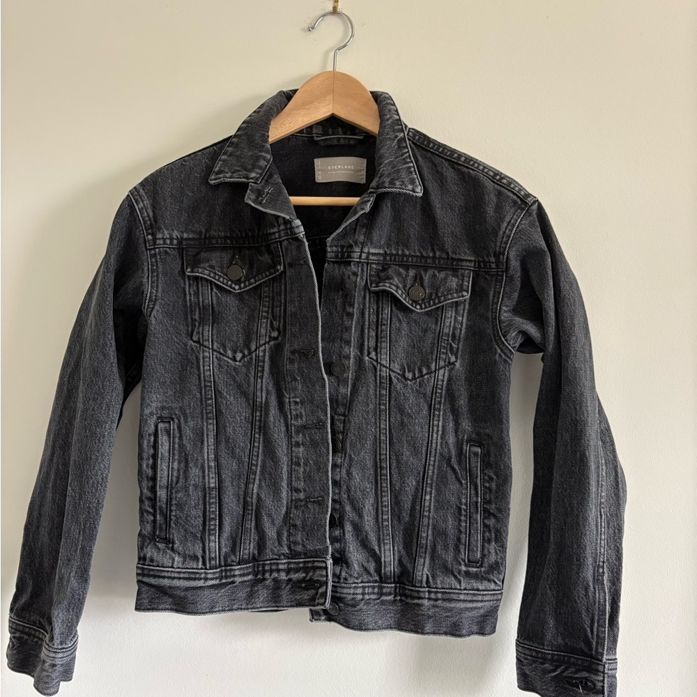 Everlane Modern Washed Denim Jacket - stone grey size XXS